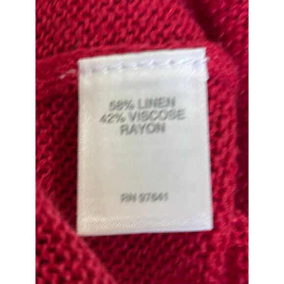 J. Jill berry red linen/rayon sweater, 2X, NWT, elevated basics, coastal, travel - Picture 6 of 7